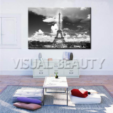 Wholesale Dinning Room Decoration,Paris Eiffel Tower Canvas Art,Black and White Picture